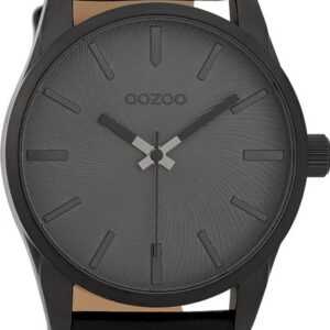 OOZOO Quarzuhr Oozoo Unisex Armbanduhr Timepieces Analog, Herren, Damenuhr rund, groß (ca. 45mm) Lederarmband, Fashion-Style