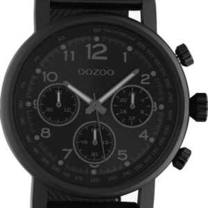 OOZOO Quarzuhr Oozoo Unisex Armbanduhr Timepieces Analog, Herren, Damenuhr rund, groß (ca. 45mm), Metallarmband schwarz, Fashion