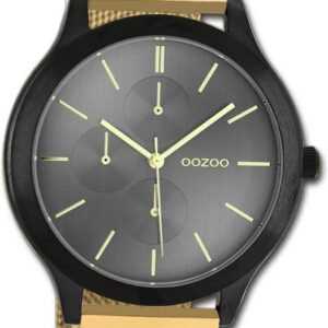 OOZOO Quarzuhr Oozoo Unisex Armbanduhr Timepieces, Damen, Herrenuhr Metallarmband gold, rundes Gehäuse, groß (ca. 45mm)