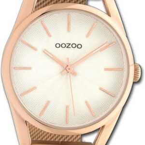OOZOO Quarzuhr Oozoo Unisex Armbanduhr Timepieces, Damen, Herrenuhr Metallarmband rosegold, rundes Gehäuse, groß (40mm)