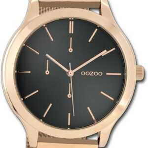 OOZOO Quarzuhr Oozoo Unisex Armbanduhr Timepieces, Damen, Herrenuhr Metallarmband rosegold, rundes Gehäuse, groß (45mm)