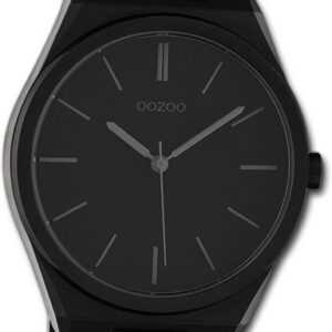 OOZOO Quarzuhr Oozoo Unisex Armbanduhr Timepieces, Damen, Herrenuhr Metallarmband schwarz, rundes Gehäuse, groß (ca 40mm)