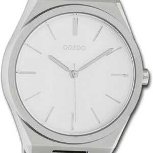 OOZOO Quarzuhr Oozoo Unisex Armbanduhr Timepieces, Damen, Herrenuhr Metallarmband silber, rundes Gehäuse, groß (ca. 40mm)