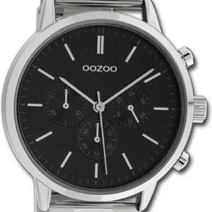 OOZOO Quarzuhr Oozoo Unisex Armbanduhr Timepieces, Damen, Herrenuhr Metallarmband silber, rundes Gehäuse, groß (ca. 42mm)