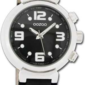 OOZOO Quarzuhr Oozoo Unisex Armbanduhr Vintage Series, Damen, Herrenuhr Metallarmband schwarz, rundes Gehäuse, groß (ca 44mm)