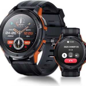 OUKITEL Smartwatch (1,43 Zoll, Andriod iOS), Herren mit Bluetooth Anrufe 123 Sportmodi Tracker Display Wasserdicht
