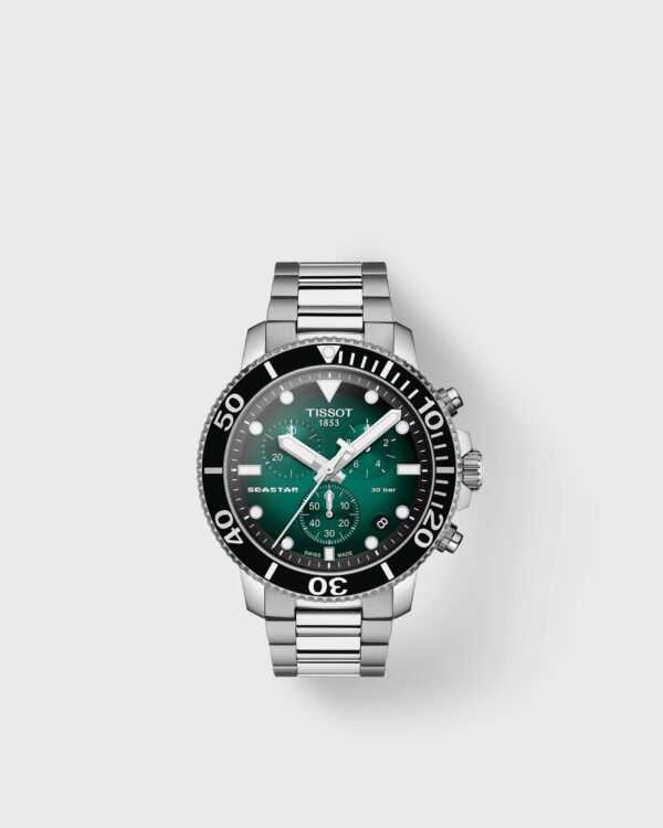 Tissot Seastar 1000 Chronograph men Watches green|silver in Größe:ONE SIZE