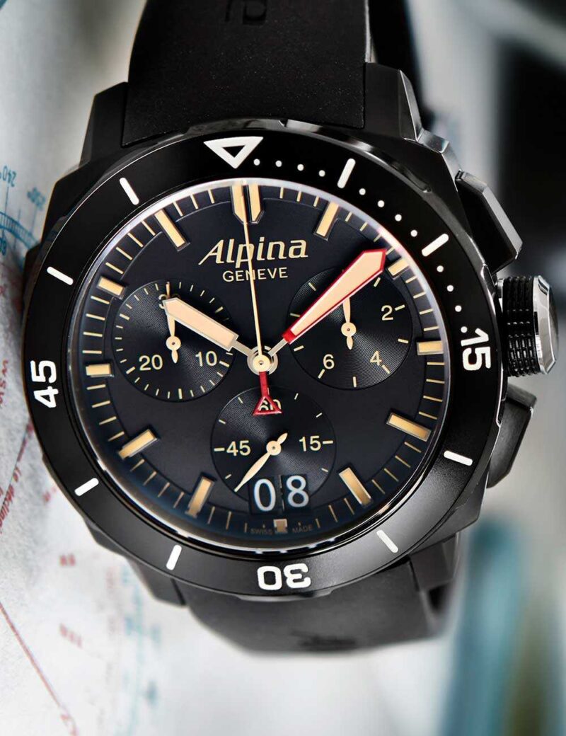 Alpina AL-372LBBG4FBV6 Herrenuhr Seastrong Diver Chronograph 44mm 30ATM