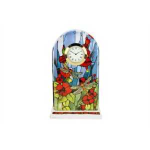 Goebel Tischuhr Uhr Tiffany "Libelle" Stiluhr Glas 18,50cm