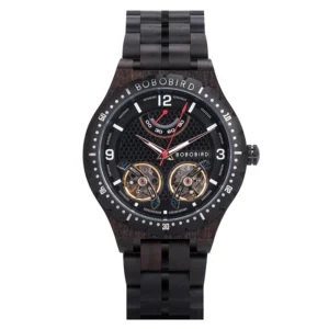 High Quality Newest Design Ebony Steel Band Chronograph Automatic Watches Men Luxury Mechanical Watch with Best Price