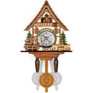 Holz-Wanduhr, Vintage-Uhr, Holz-Wohnzimmeruhr, Holz-Handwerks-Wecker-Stil