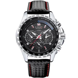 Hot Selling OEM ODM Fashion Leather Sports Quartz Chronograph Waterproof Wrist Logo Custom Mens Watch