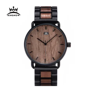 Kingnow 2021 Top Brand Custom Luxury Quartz Wristwatch Wooden Men's Chronograph Watch for Business Manufacturer's Best Seller