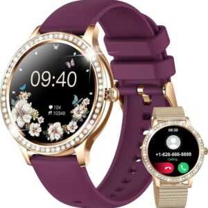 Lige Smartwatch (1,32 Zoll, Android iOS), Damen mit Bluetooth Anruf HD Touch-Farbdisplay Fitnessuhr Wasserdicht