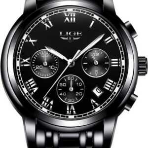 Lige Watch, Herren-Armbanduhr, wasserdicht, Sport Chronograph Analog Quarz