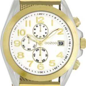 OOZOO Quarzuhr Oozoo Damen Armbanduhr Timepieces Analog, Damenuhr rund, groß (ca. 40mm) Metallarmband gold