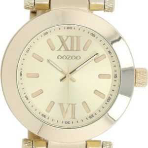 OOZOO Quarzuhr Oozoo Herren Armbanduhr Vintage Series, Herrenuhr rund, groß (ca. 40mm) Metallarmband gold