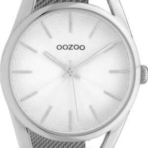 OOZOO Quarzuhr Oozoo Unisex Armbanduhr Timepieces Analog, Damen, Herrenuhr rund, groß (ca. 40mm) Metallarmband silber