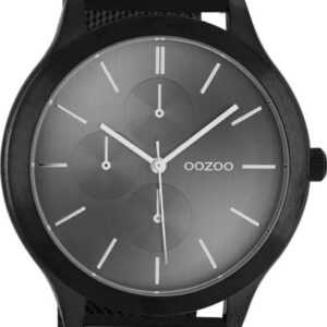 OOZOO Quarzuhr Oozoo Unisex Armbanduhr Timepieces Analog, Damen, Herrenuhr rund, groß (ca. 45mm) Metallarmband schwarz