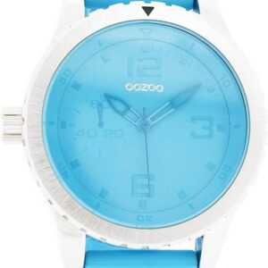 OOZOO Quarzuhr Oozoo Unisex Armbanduhr Vintage Series, Damen, Herrenuhr rund, extra groß (ca. 51mm) Lederarmband blau