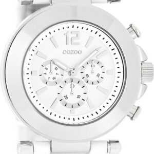 OOZOO Quarzuhr Oozoo Unisex Armbanduhr Vintage Series, Damen, Herrenuhr rund, groß (ca. 40mm) Kunststoffarmband weiß