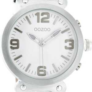OOZOO Quarzuhr Oozoo Unisex Armbanduhr Vintage Series, Damen, Herrenuhr rund, groß (ca. 40mm) Lederarmband weiß