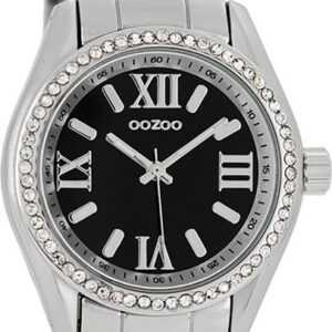 OOZOO Quarzuhr Oozoo Unisex Armbanduhr Vintage Series, Damen, Herrenuhr rund, groß (ca. 40mm) Metallarmband schwarz
