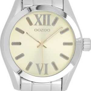 OOZOO Quarzuhr Oozoo Unisex Armbanduhr Vintage Series, Damen, Herrenuhr rund, groß (ca. 40mm) Metallarmband silber