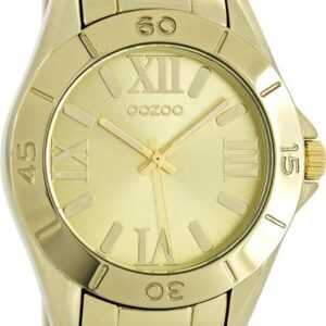OOZOO Quarzuhr Oozoo Unisex Armbanduhr Vintage Series, Damen, Herrenuhr rund, groß (ca. 41mm) Metallarmband gold