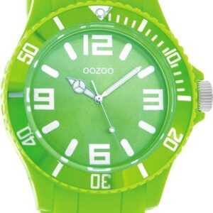 OOZOO Quarzuhr Oozoo Unisex Armbanduhr Vintage Series, Damen, Herrenuhr rund, groß (ca. 43mm) Silikonarmband grün