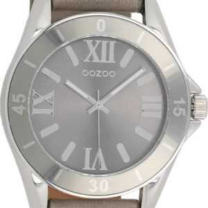 OOZOO Quarzuhr Oozoo Unisex Armbanduhr Vintage Series, Damen, Herrenuhr rund, groß (ca. 45mm) Lederarmband taupe, hellbraun