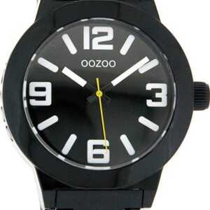 OOZOO Quarzuhr Oozoo Unisex Armbanduhr Vintage Series, Damen, Herrenuhr rund, groß (ca. 45mm) Metallarmband schwarz