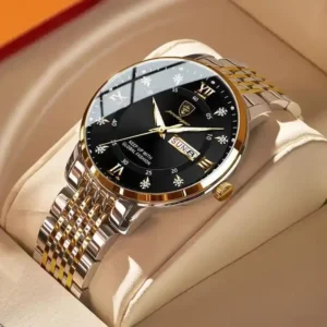 POEDAGAR 836 New Casual Sport Chronograph Men's Watches Stainless Steel Band Wristwatch Big Dial Luminous Pointers Quartz Watch