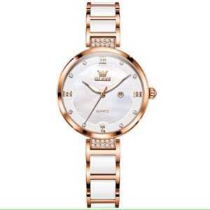 Tidy Quarzuhr Olevs 5589 Quarz Frauen Uhr Keramik Uhren Luxus elegante Damen Armband, Ideal zum Schenken