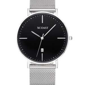 XCOAST Quarzuhr 570202 MERIDIUM Silver Black, elegante Damen und Herren Armbanduhr