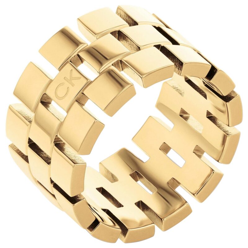Calvin Klein 35000325 Damen-Ring Geometric Edelstahl Goldfarben