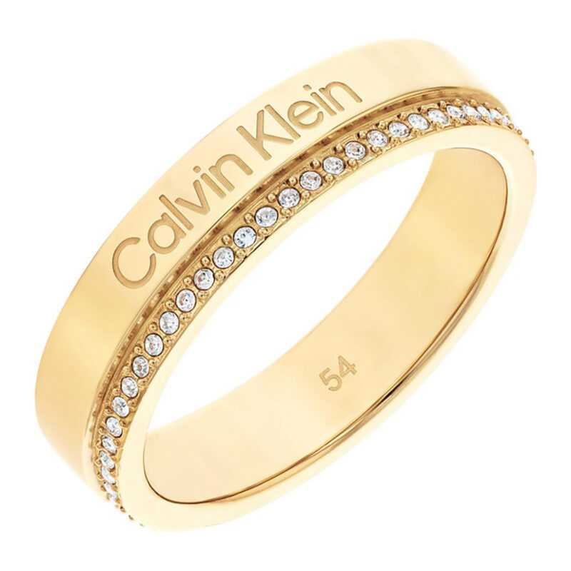 Calvin Klein 35000201 Damen-Ring Edelstahl Goldfarben Timeless