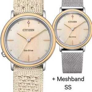 Citizen Solaruhr EM1006-40A, (Set, 2-tlg., mit Wechselband), Armbanduhr, Damenuhr