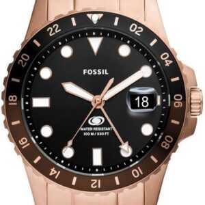 Fossil Quarzuhr FOSSIL BLUE GMT, FS6027, Armbanduhr, Herrenuhr, Datum, analog
