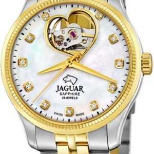 Jaguar Automatikuhr, Armbanduhr, Damenuhr, mit offener Unruh in Herzform, Swiss Made