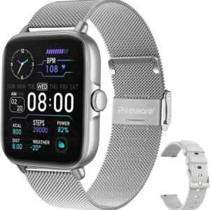 Pireware Elegance 3 Smartwatch (1,69 Zoll, Android, iOS), mit Schrittzähler, Pulsuhr, mit Blutdruckmessung, Telefonfunktion