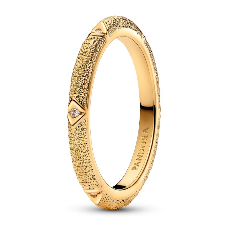 Pandora 163322C01 Ring für Damen Struktur & Steine Goldfarben