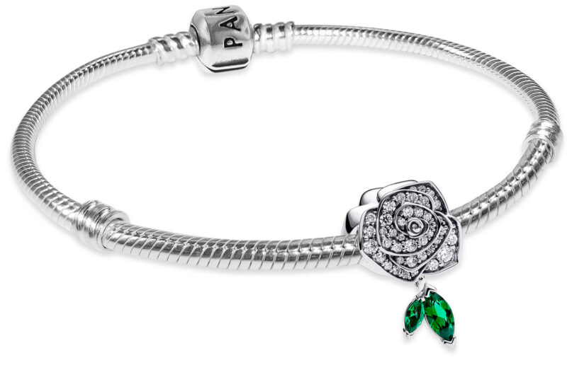 Pandora 68317 Damen-Armband Silber Funkelnde Blühende Rose Starter-Set