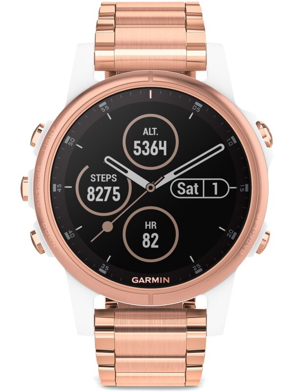 Garmin fenix 5S Plus Saphir weiß/rosé