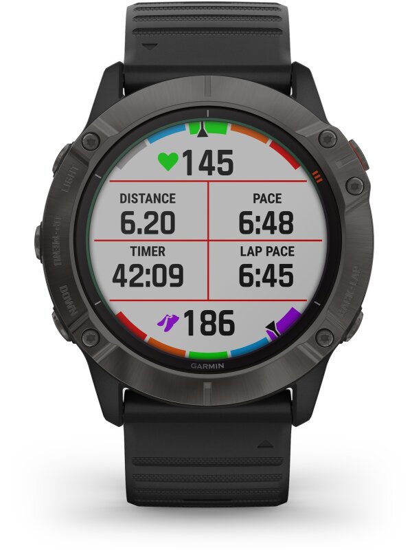 Garmin fenix 6X PRO SOLAR TITANIUM Schwarz/Schiefergrau DLC