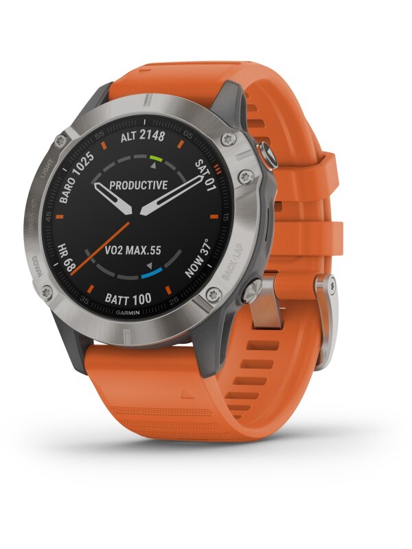 Garmin fenix 6 SAPPHIRE TITANIUM Grau/Silber