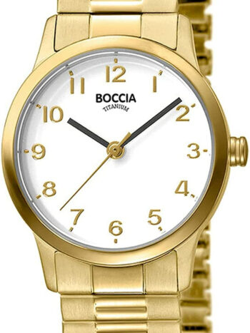 Boccia Damen Analog Quarz Uhr mit Titan Armband 3318-02