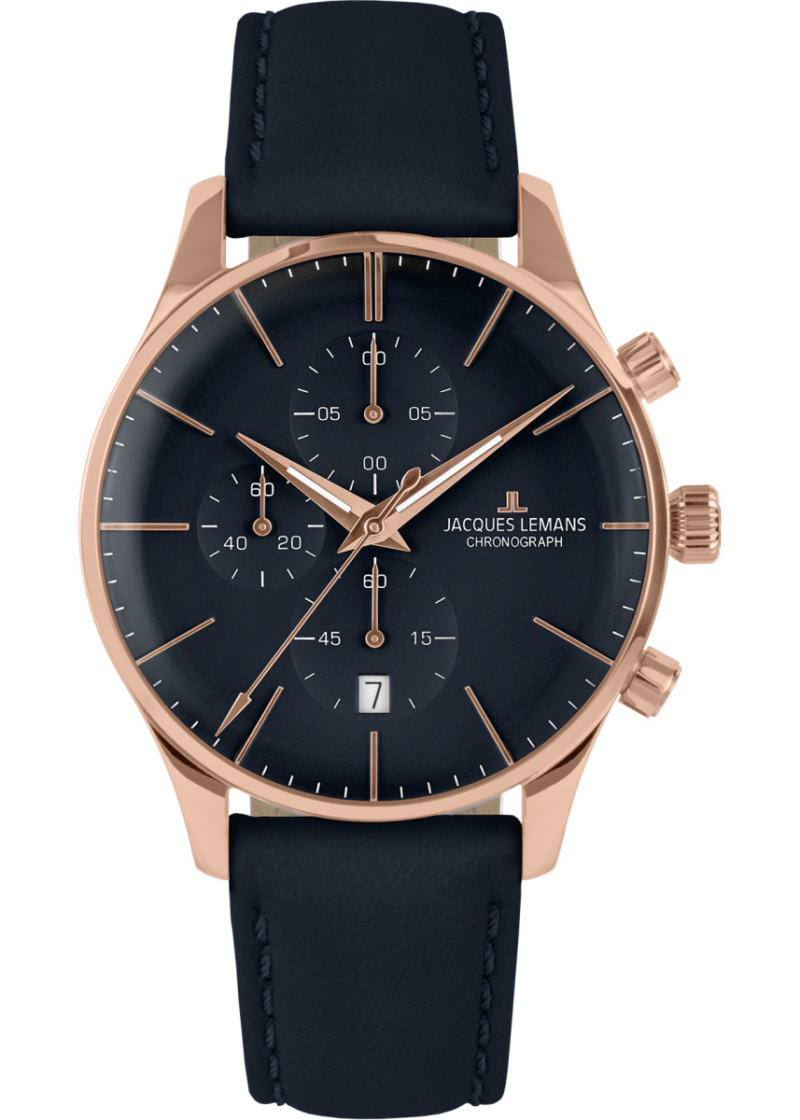 Jacques Lemans Herrenchronograph London Schwarz 1-2163F