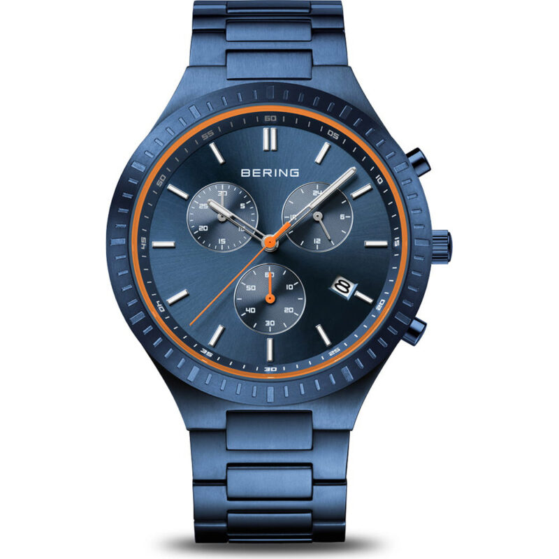 Bering Herren Chronograph Titanium blau 11743-797