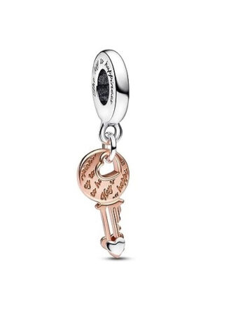 Pandora Damen Charm-Anhänger mit Schlüssel und Herz Silber 782510C00